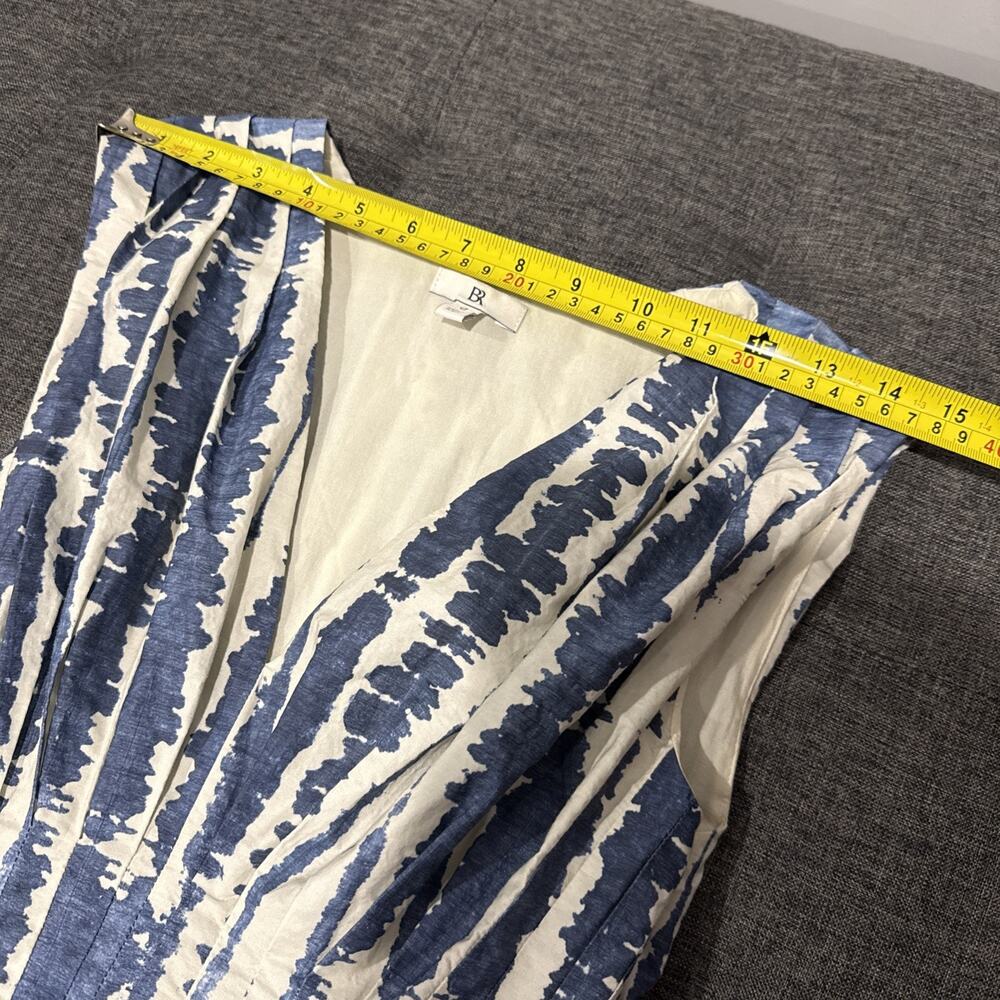 Banana Republic BR Women’s Blue Ivory Abstract Print Fit & Flare Dress Size 0 - Picture 11 of 12